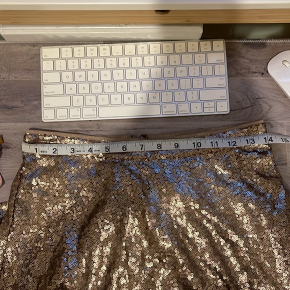 Copper rose gold ann Taylor sequin a line skirt - Picture 8 of 8